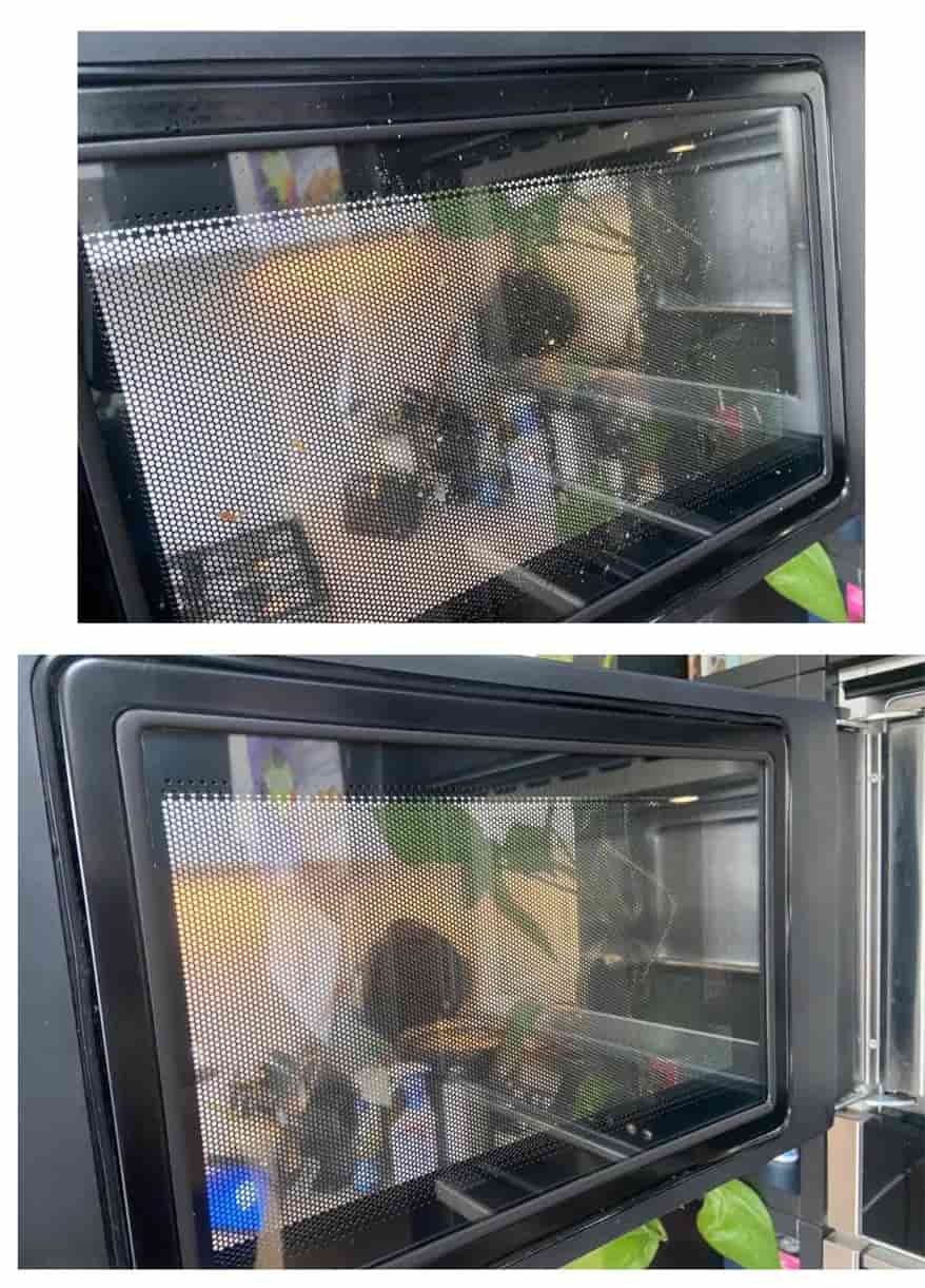 Microwave cleaning before and after